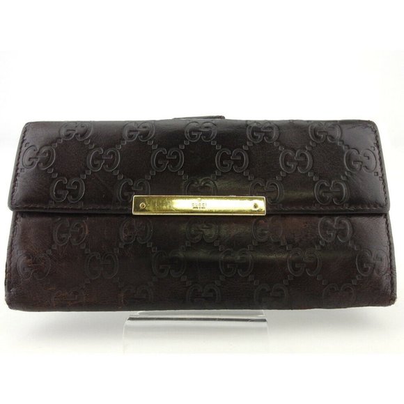 Gucci wallet Gutchishima leather Auth USED Q612 - Picture 1 of 9